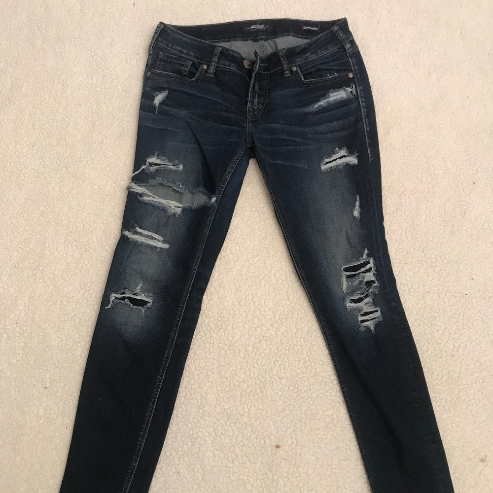 silver jeans